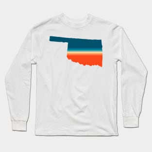 Oklahoma State Retro Map Long Sleeve T-Shirt